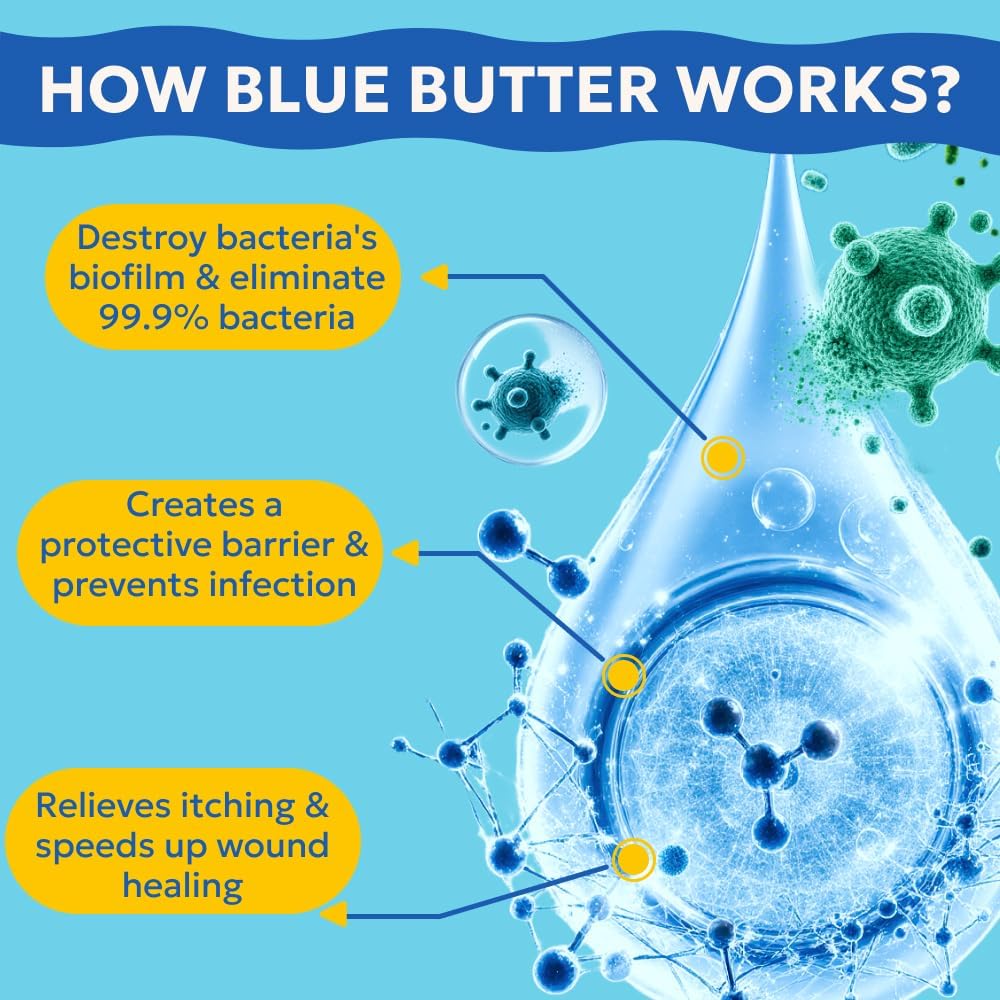 Forticept Dog Wound Care Blue Butter Gel, Hot Spot Treatment for Dogs, Itch Relief, Moisturizing, Prevents Infection, Scratches & Skin Ulcers, Cracked Paw Pads Gel, 3 Ounces (3 OZ) - Image 3