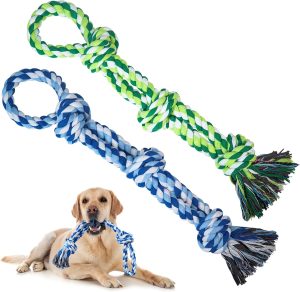 TLAZZ 2 Pack Dog Rope Toys for Medi...