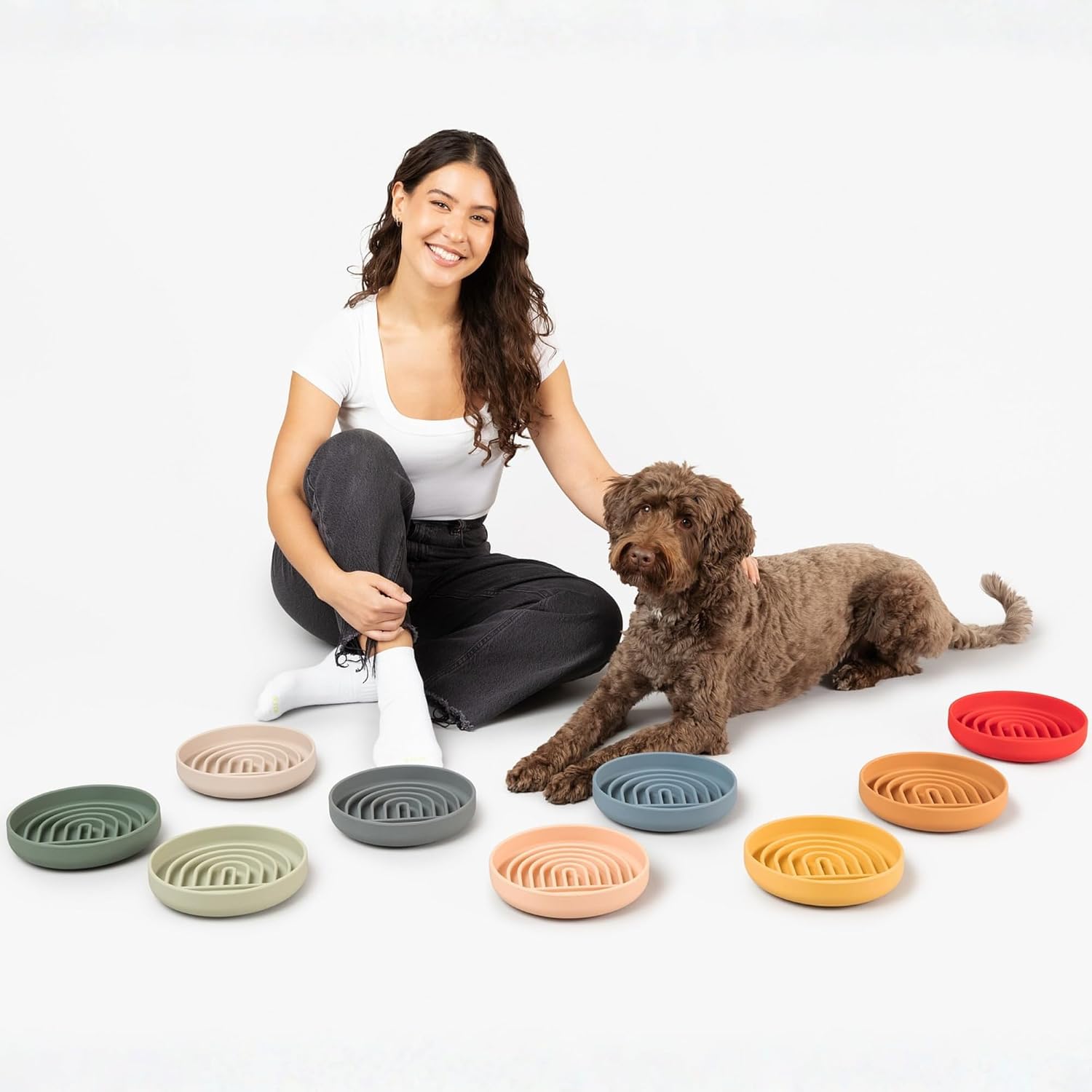 Should We Go? Slow Feeder Dog Bowls - Medium Size Silicone Slow Eating Dog Bowl for Puppies & Dogs with Suction Cup -Dishwasher-Safe, Lick Mat Design, Reduces Gulping,for All Breeds,7.5”x1.5”- Blush - Image 8