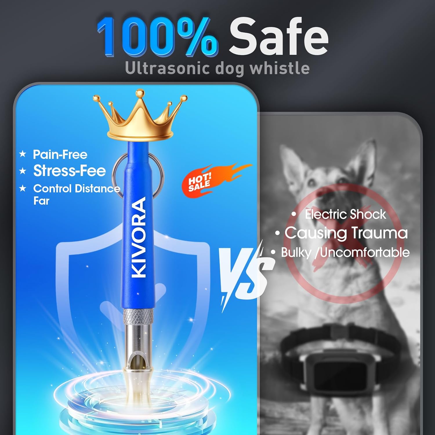 KIVORA 4 Pack Dog Whistle to Stop Barking Neighbors Dog,304 Stainless Steel Adjustable Ultrasonic Silent Dog Training Whistle for Recall & Bark Control,Professional Whistle Suitable for All Dogs - Image 4