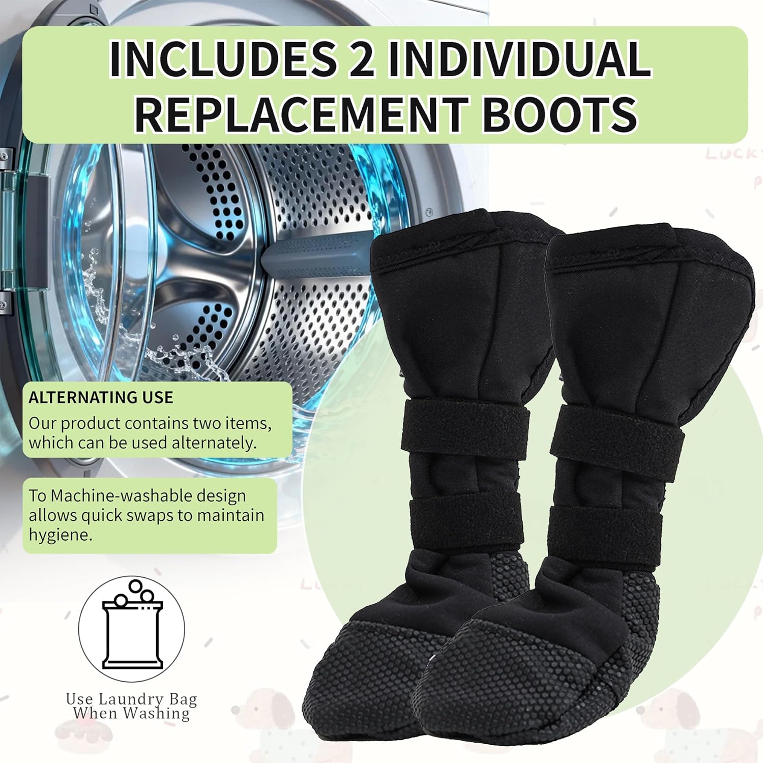 Dog Paw Wound Recovery Boot, Lick-Proof Protection, Non-Slip Pet Shoe with Self-Adhesive Strap, Soft Protector for Medium to Large Dogs, 2PCS (L) - Image 2