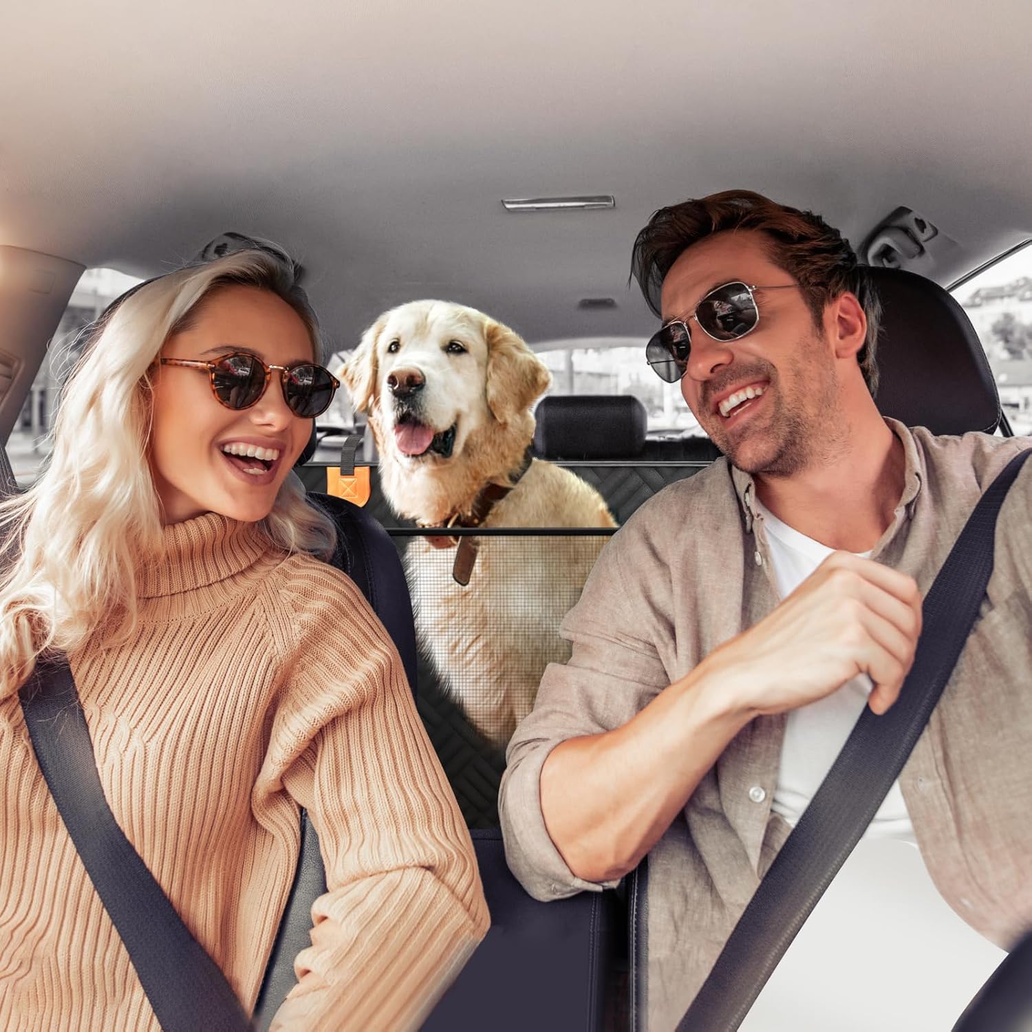PROZAR Dog Car Seat Cover for Back Seat, Hard Bottom Back Seat Extender, Back Seat Pet Cover for Dogs - Supports 400lbs, Waterproof Heavy Duty Scratch Dog Hammock for Compact Cars/SUVs, 51in - Image 7