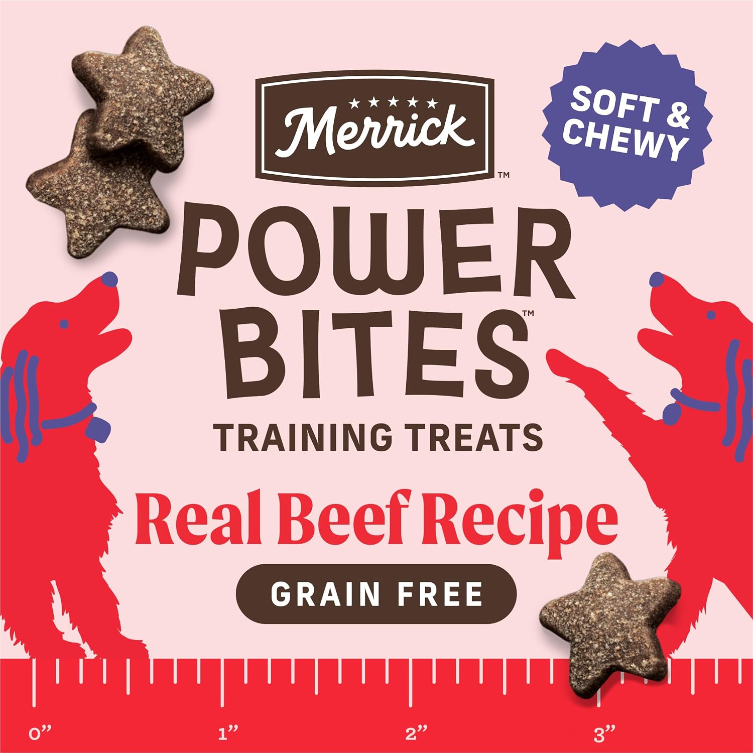 Merrick Power Bites Natural Soft And Chewy Real Meat Dog Treats, Grain Free Snack With Real Beef Recipe - 6 oz. Bag - Image 2
