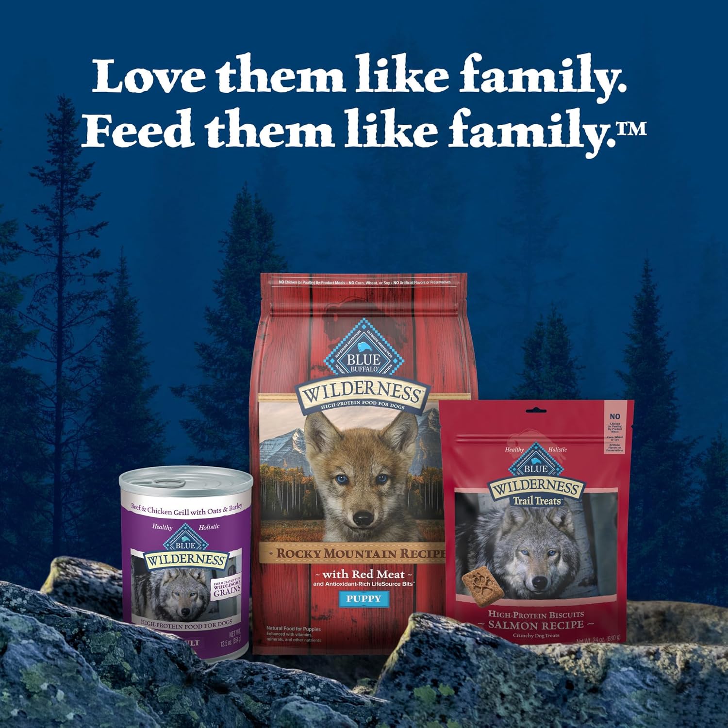 Blue Buffalo Wilderness High-Protein Rocky Mountain Recipe Dry Food for Puppies, Red Meat & Grains, 24-lb Bag - Image 9