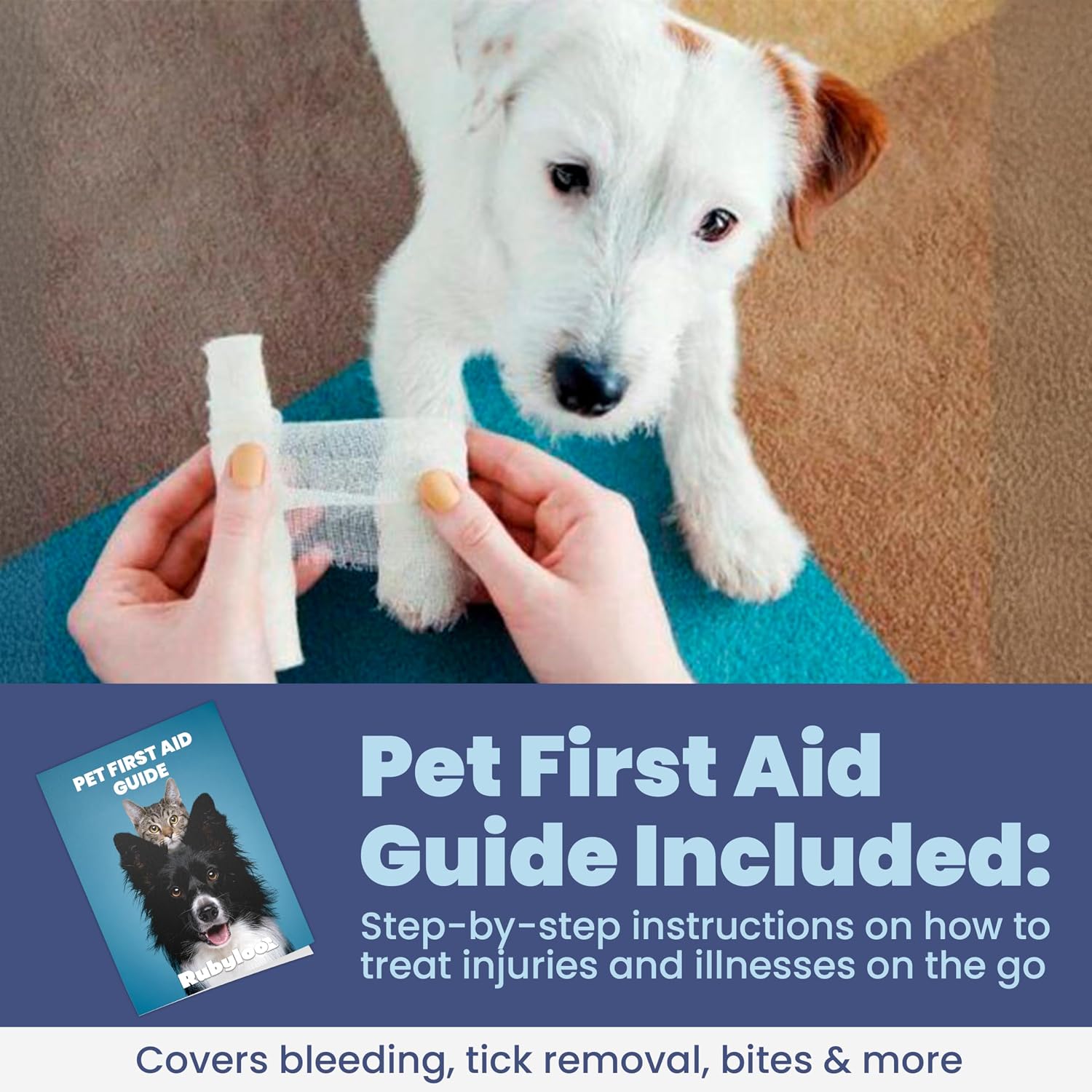 Dog First Aid Kit - Vet Approved Emergency Supplies - Pet First Aid Kit Guide, Tick Remover, Slip Leash & Medical Essentials for Home, Camping, Car, RV, Travel (Essential Pack) - Image 7