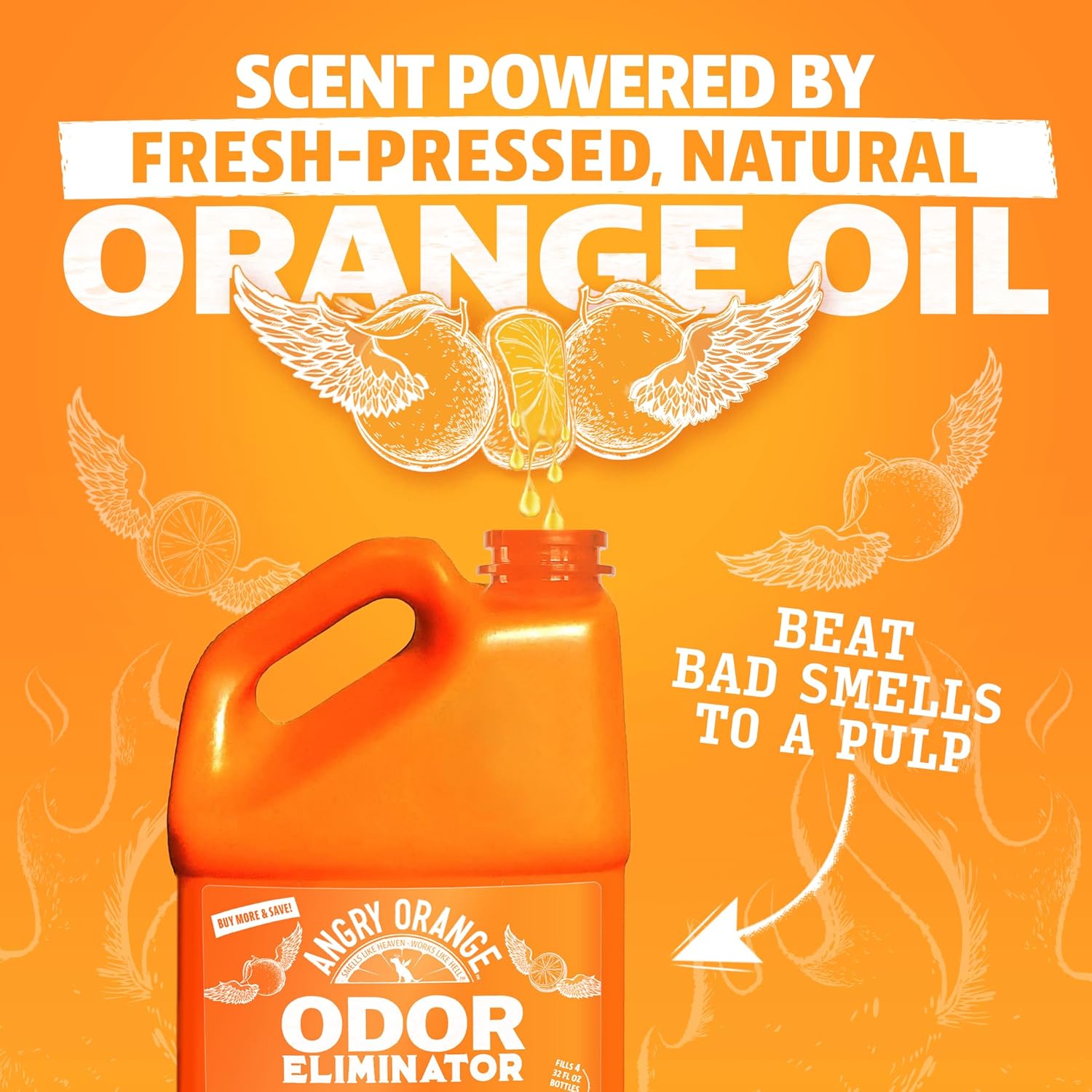 Angry Orange Pet Odor Eliminator for Dog and Cat Urine, Carpet Stains, and Strong Smells – Orange Rush Scent Cleaner – 1 Gallon - Image 6