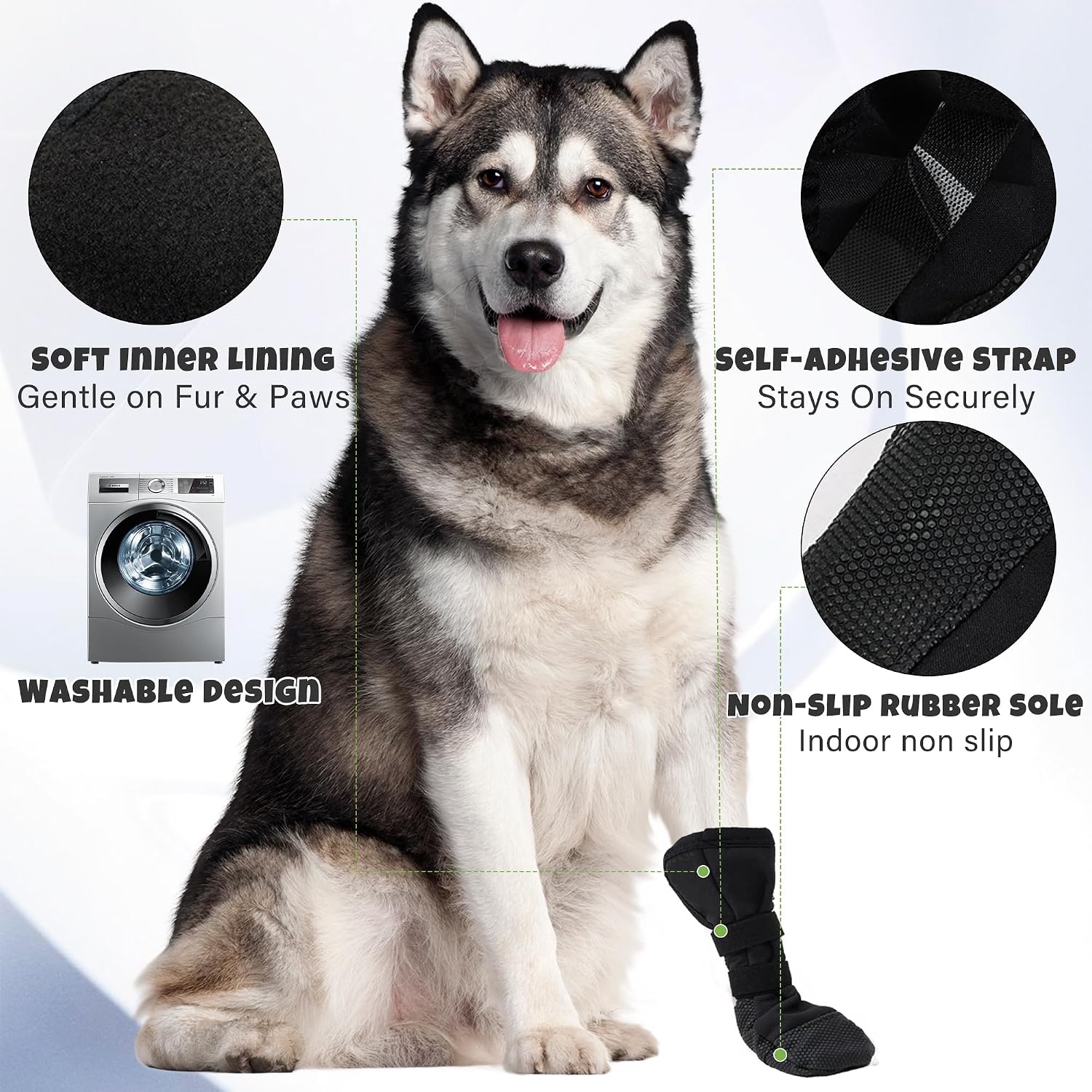 Dog Paw Wound Recovery Boot, Lick-Proof Protection, Non-Slip Pet Shoe with Self-Adhesive Strap, Soft Protector for Medium to Large Dogs (L) - Image 3