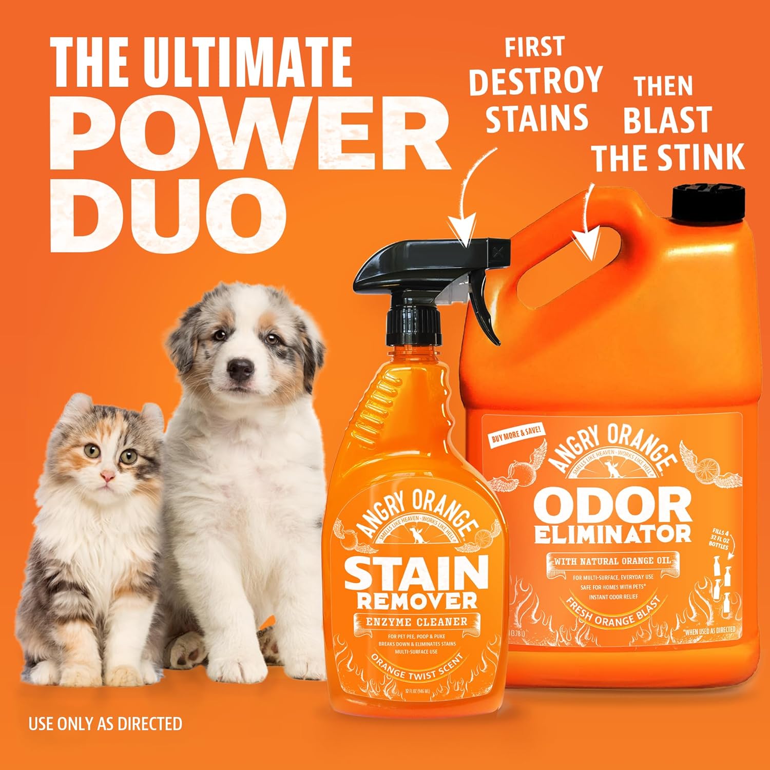Angry Orange Pet Odor Eliminator for Dog and Cat Urine, Carpet Stains, and Strong Smells – Orange Rush Scent Cleaner – 1 Gallon - Image 2