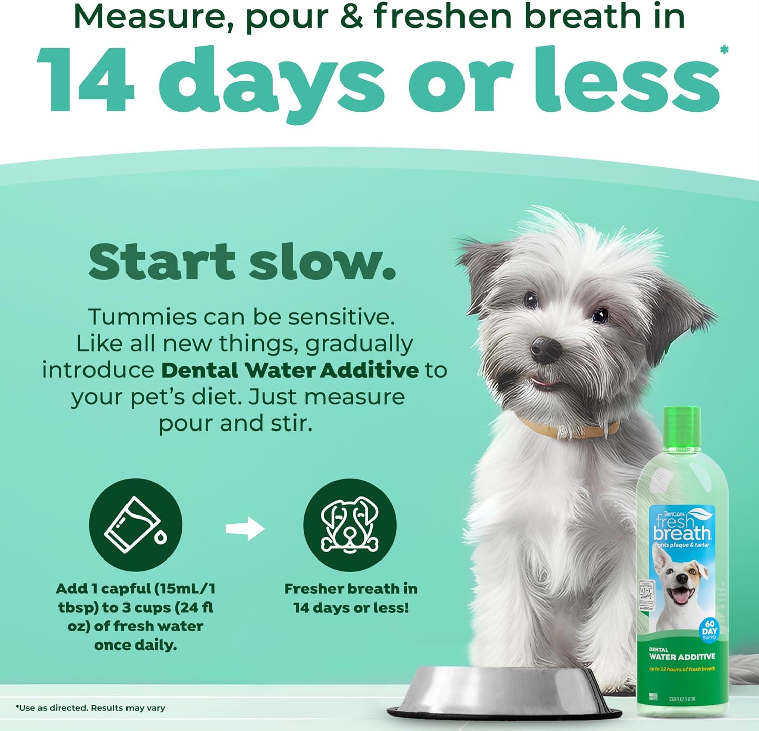 TropiClean Fresh Breath Water Additive for Dogs, Dog Breath Freshener and Teeth Cleaning Solution, No Toothpaste or Toothbrush Required, 33.8oz. - Image 3