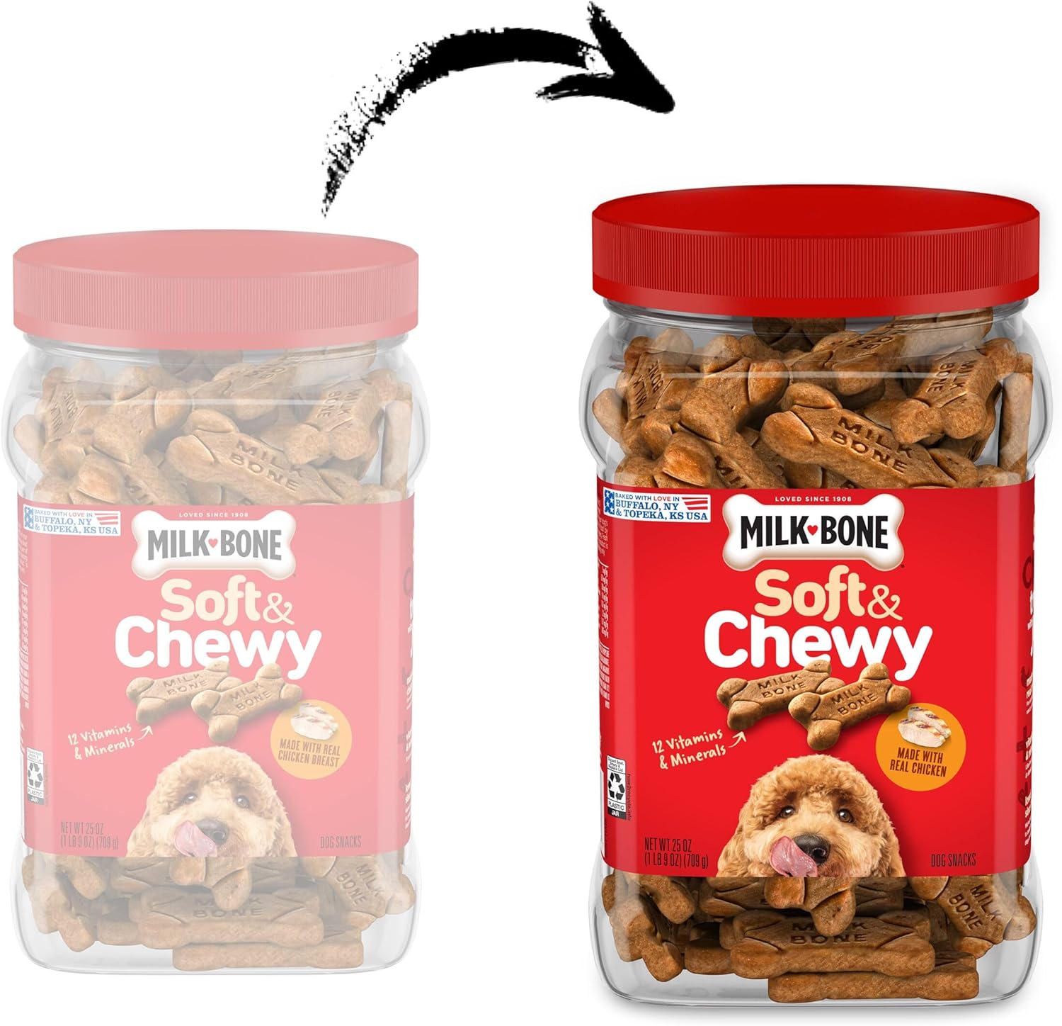 Milk-Bone Soft & Chewy Dog Treats, Made with Real Chicken, 25 Ounce Canister - Image 2