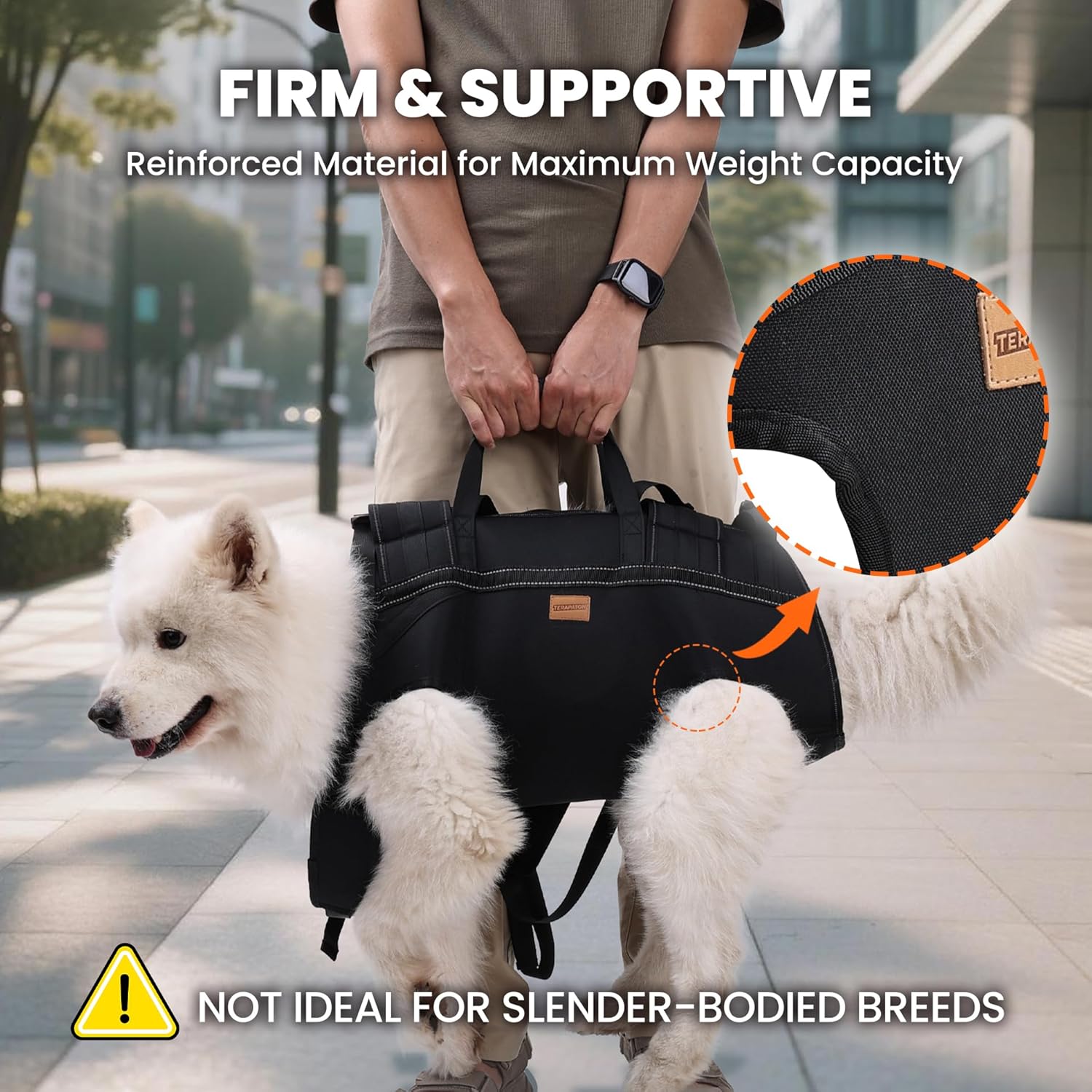 Dog Lift Harness Backpack Carrier for Large Dogs, Full Body Sling with Handle, Dog Harness for Joint Injuries, Arthritis, Ideal for Stairs, Elderly Dogs (Black 2XL 50-66 LBS) - Image 8