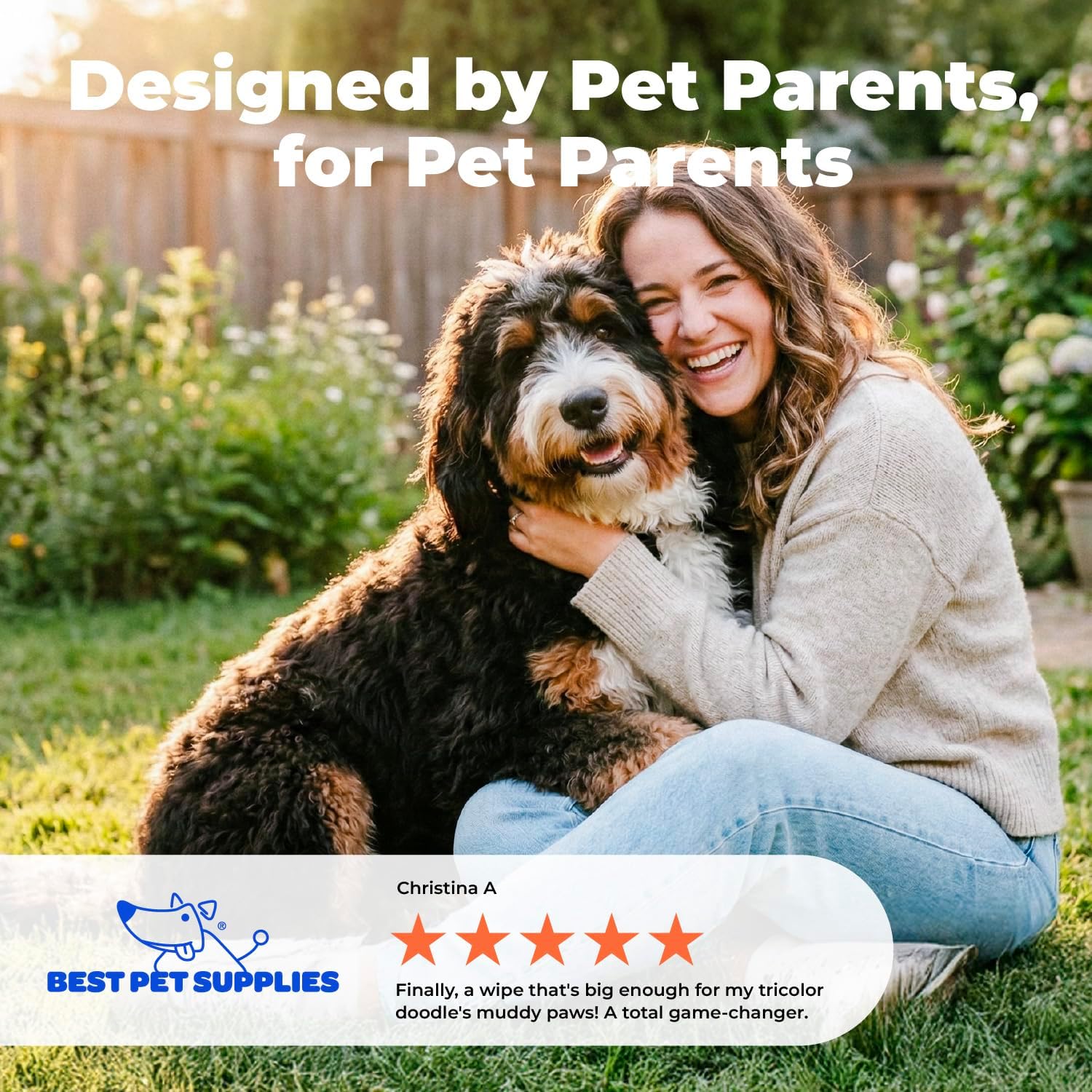 Best Pet Supplies 8" x 9" Large Dog Wipes - Cleaning and Deodorizing for Paws and Coat - Gentle Formula with Lavender Vitamin E for Puppies and Cats - 100 Count - Image 6
