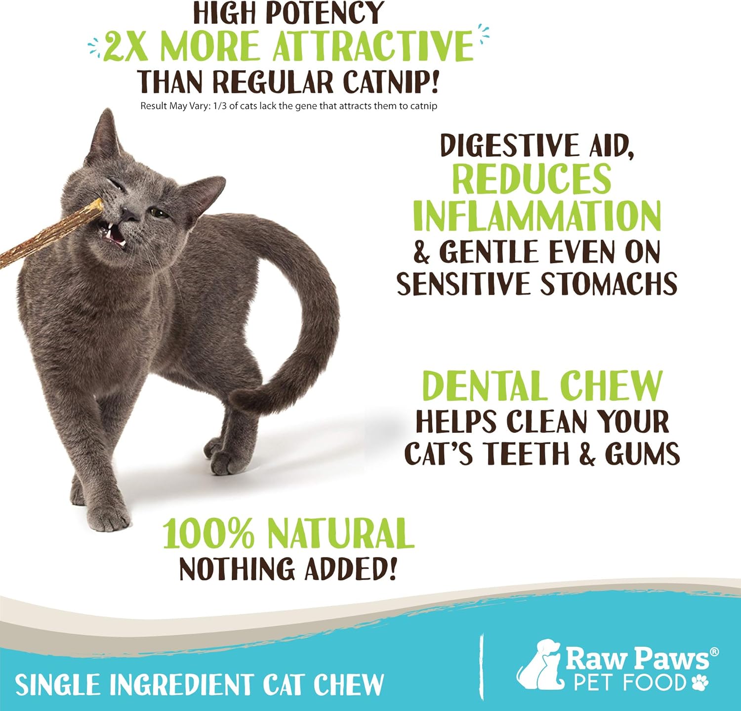 Raw Paws Silvervine Sticks for Cats (30 Pack) - Silvervine Cat Toy for Indoor Cats - Catnip Sticks - Silver Vine Cat Chew Stick - Image 2