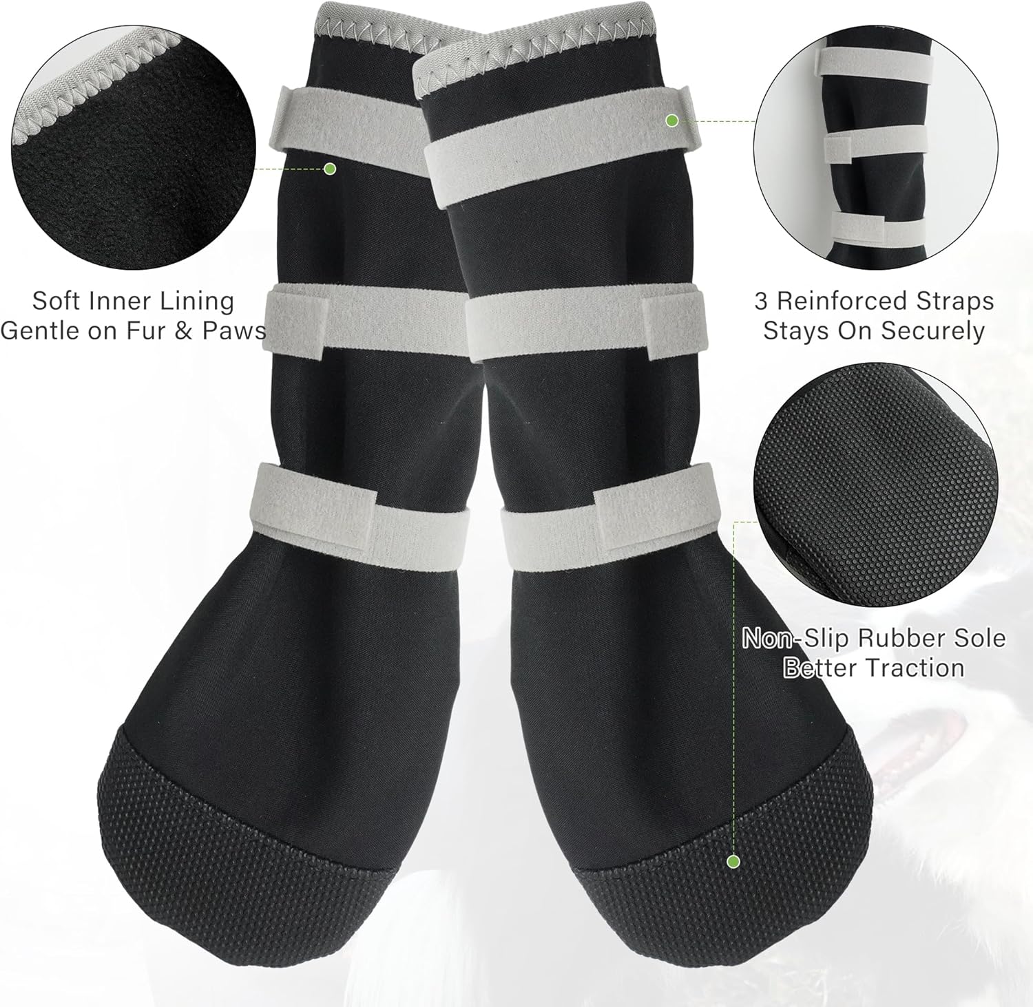 2 pcs Dog Paw Wound Recovery Boot, Lick-Proof Protection, Non-Slip Pet Shoe with 3 Strengthen Self-Adhesive Strap, Soft Protector for Medium to Large Dogs (L) - Image 6