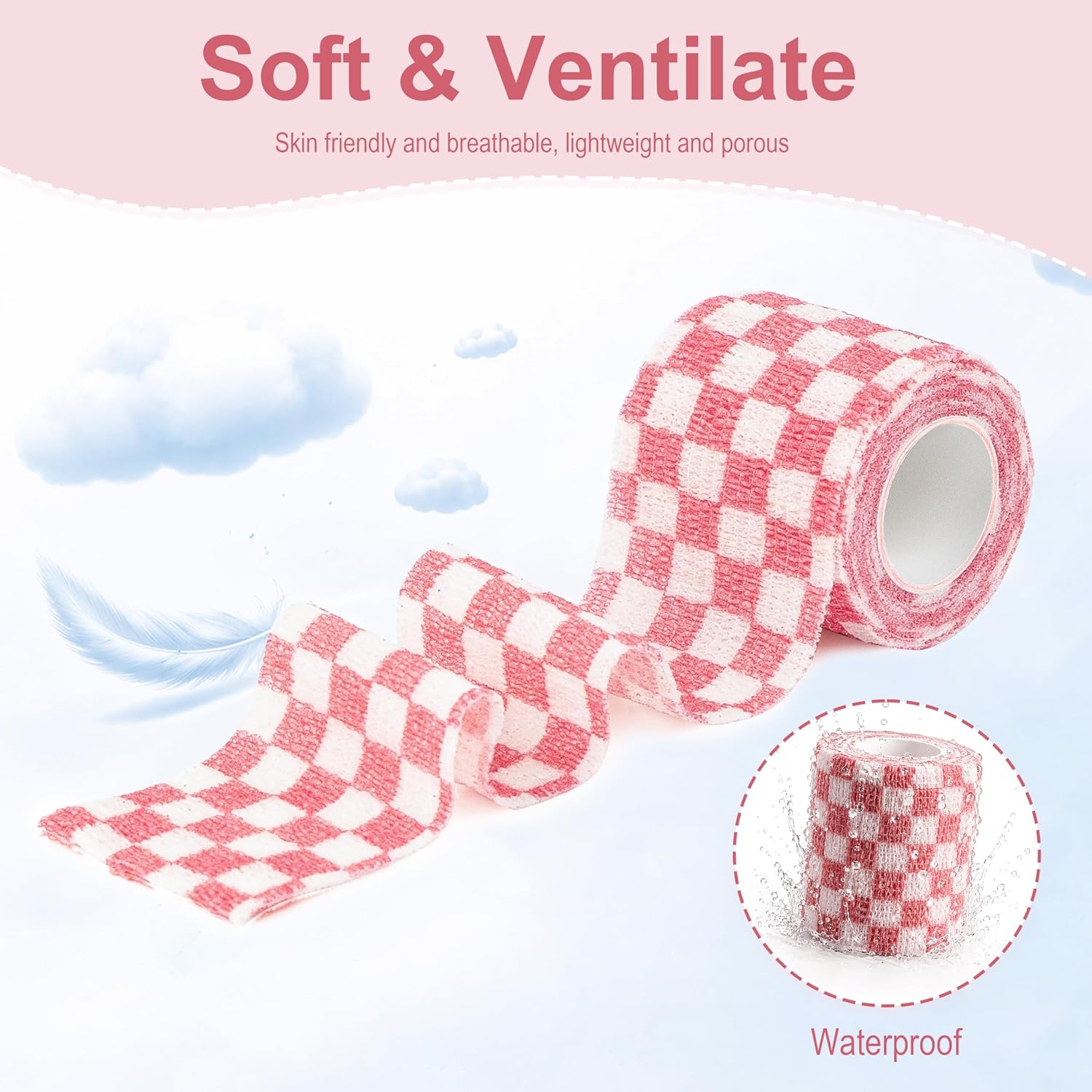Vet Wrap Cohesive Bandages, Self-Adhesive Bandage Wrap, Breathable Non-Woven Self Adherent Tape for Pet Dog Leg Paw Wound, Horse, Cat, First Aid & Ankle Sprain, 2 Inch (6 Rolls) - Image 4