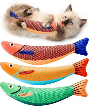 Potaroma Cat Toys Saury Fish, 3 Pac...