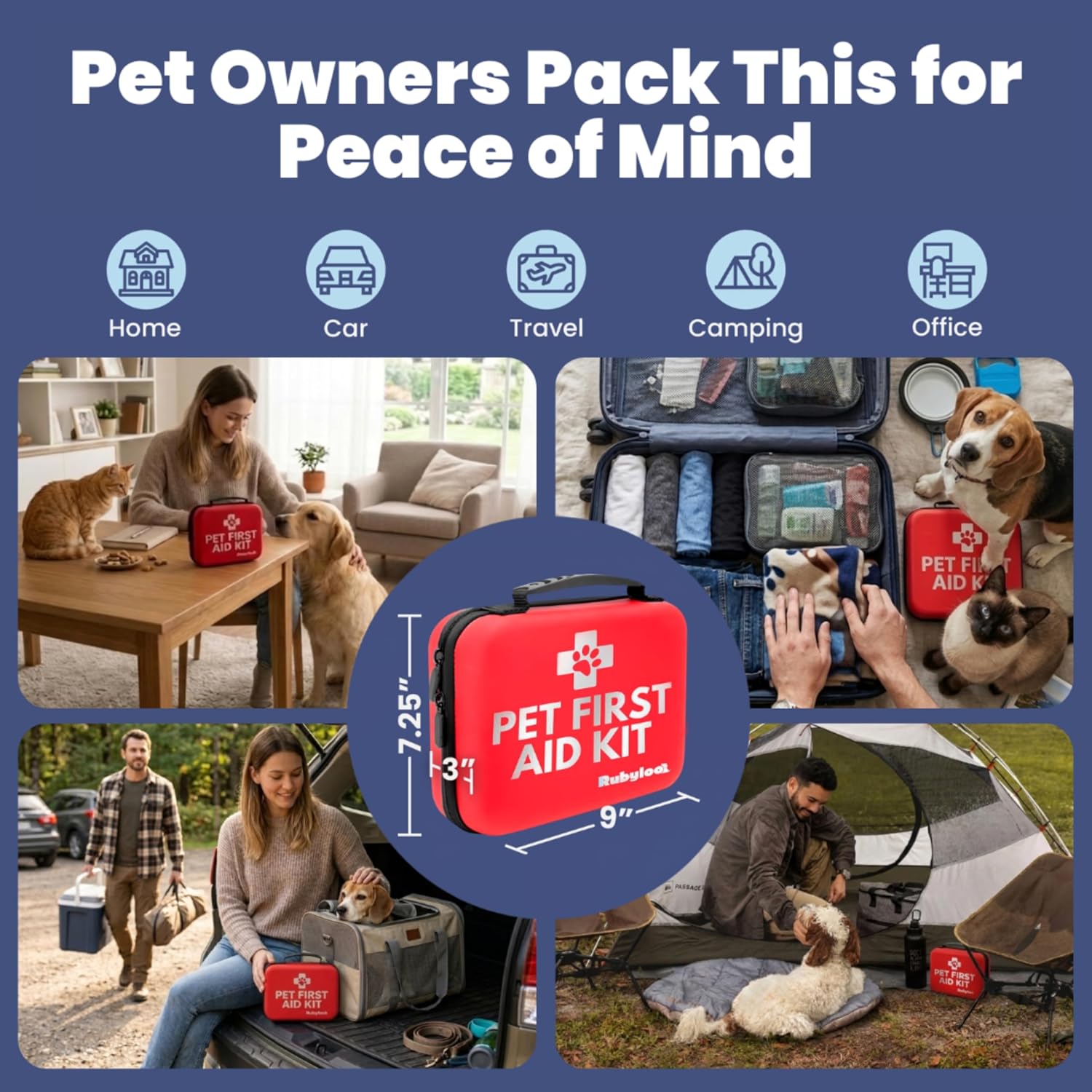 Dog First Aid Kit - Vet Approved Emergency Supplies - Pet First Aid Kit Guide, Tick Remover, Slip Leash & Medical Essentials for Home, Camping, Car, RV, Travel (Essential Pack) - Image 6