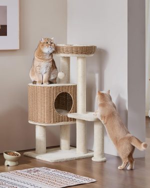 Yaheetech 36in PE Rattan Cat Tree w...