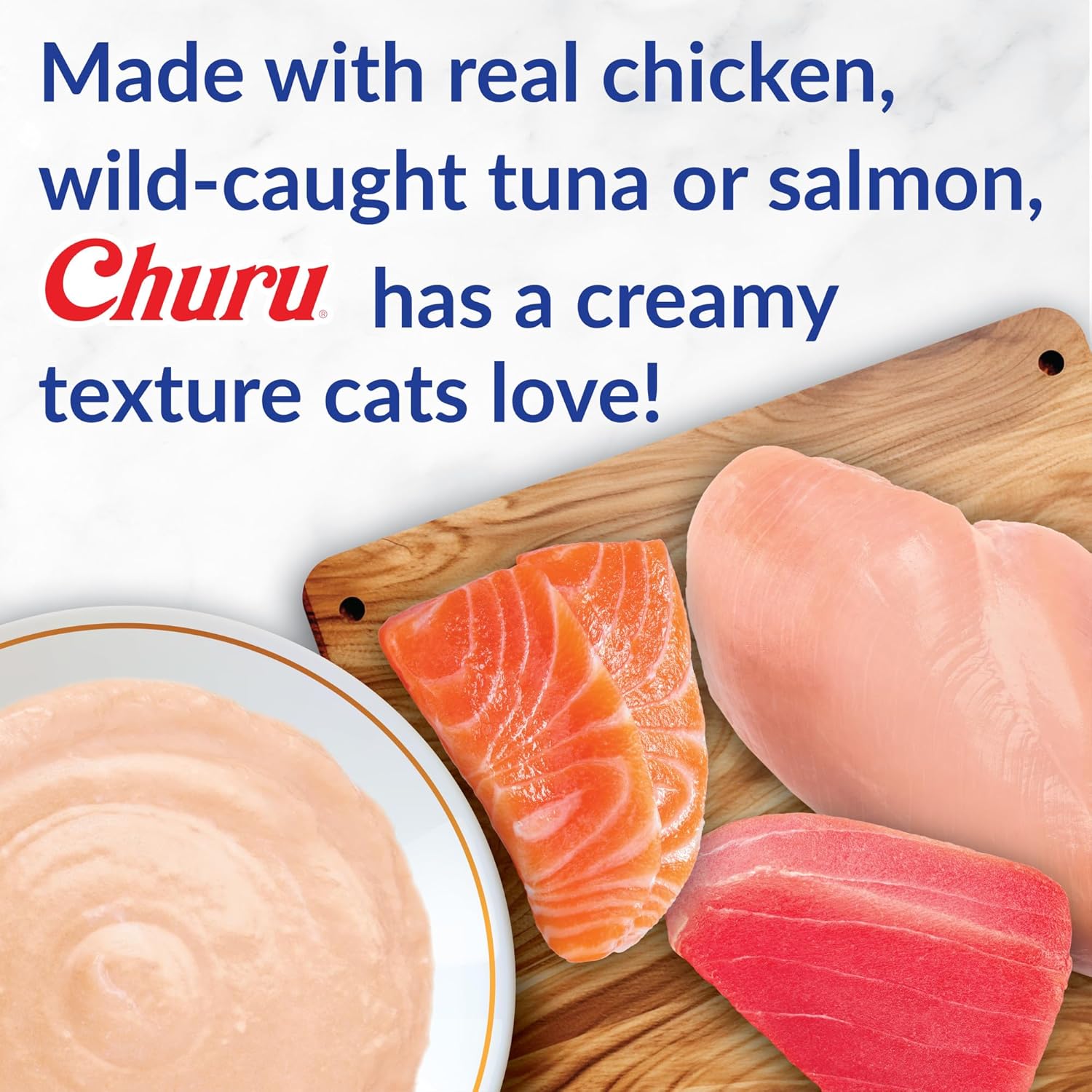 INABA Churu Cat Treats, Lickable, Squeezable Creamy Purée Cat Treat with Green Tea Extract & Taurine, 0.5 Ounces Each Tube, 40 Tubes, Tuna Variety Box - Image 2