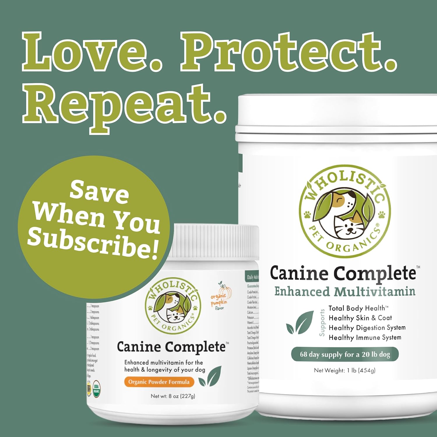 Wholistic Pet Organics Canine Complete - Dog Multivitamin Powder - 1 Lb - Daily Dog Vitamins and Supplements for Homemade Food - Immune System, Skin, Coat & Overall Health - All Breeds - 45 Scoops - Image 8