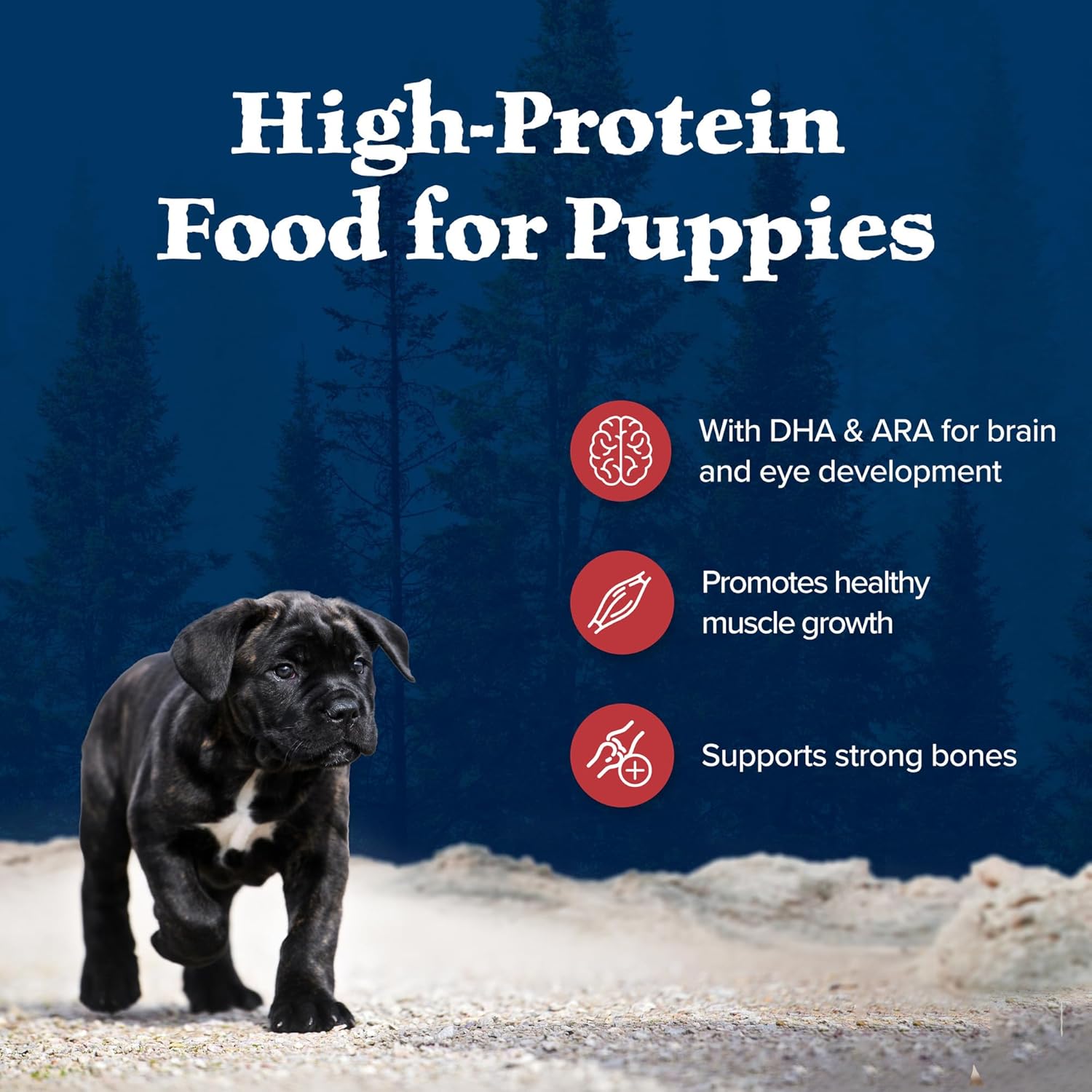Blue Buffalo Wilderness High-Protein Rocky Mountain Recipe Dry Food for Puppies, Red Meat & Grains, 24-lb Bag - Image 4