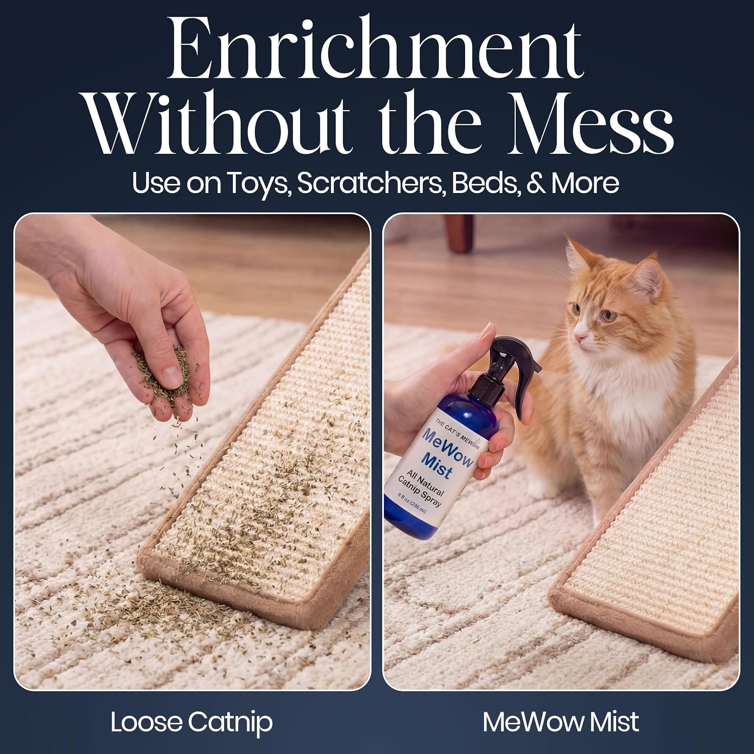 The Cat's MeWow - MeWow Mist - All Natural Extremely Potent Catnip Spray for Toys, Teasers, Kickers, Beds, Towers, Scratchers, and More. 8 fl oz Made in America - Image 3