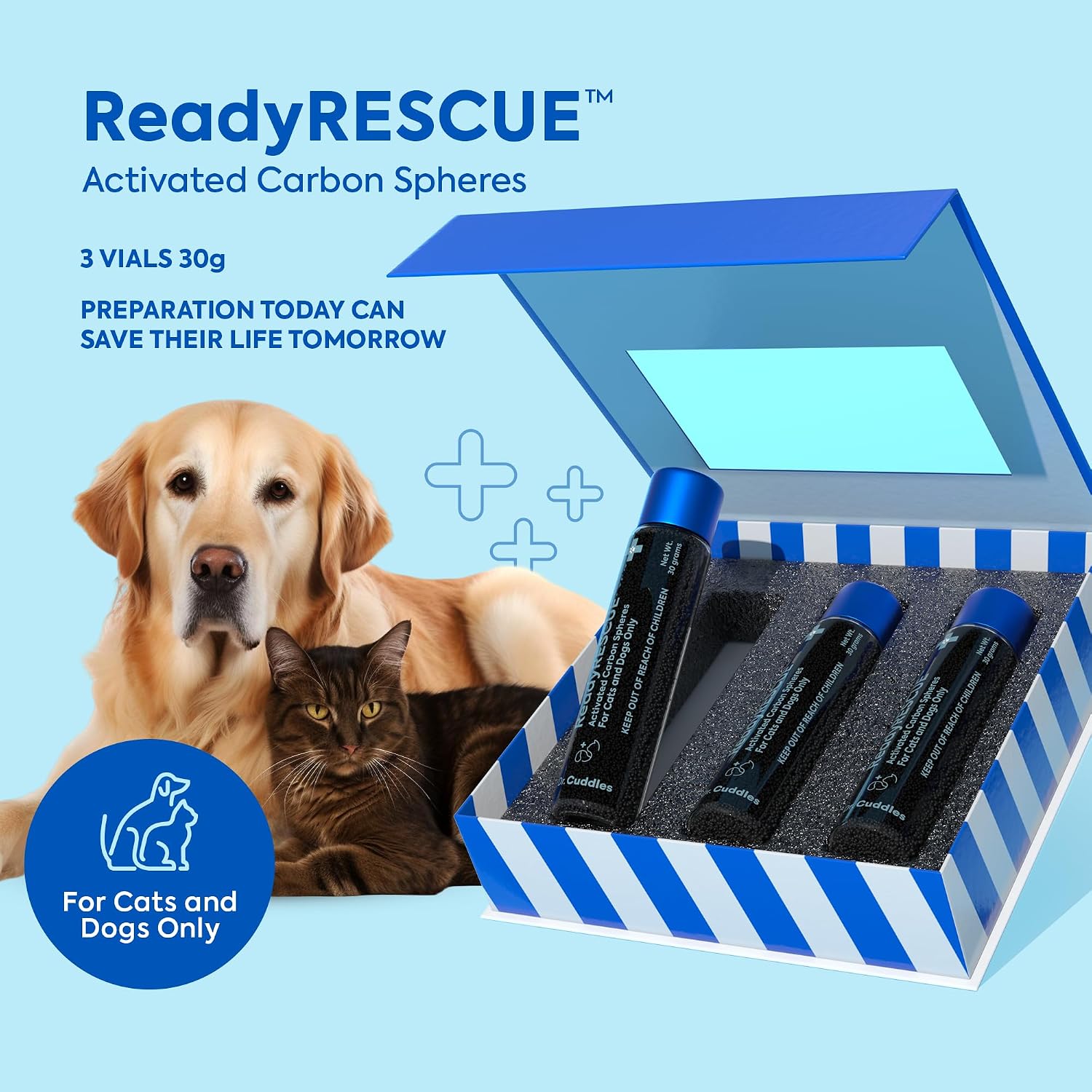 ReadyRESCUE Activated Charcoal microspheres for Dogs and Cats - Veterinary-Grade Pet First Aid Kit Essential - Fast Acting Emergency Poison Binder - Safe and Travel Ready - 30 g Pack of ​3 - Image 8