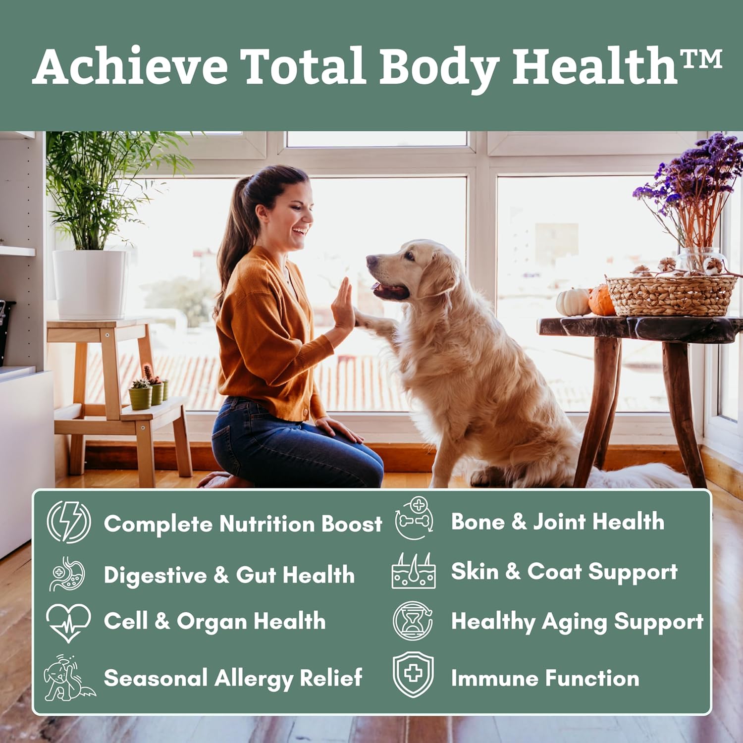 Wholistic Pet Organics Canine Complete - Dog Multivitamin Powder - 1 Lb - Daily Dog Vitamins and Supplements for Homemade Food - Immune System, Skin, Coat & Overall Health - All Breeds - 45 Scoops - Image 4