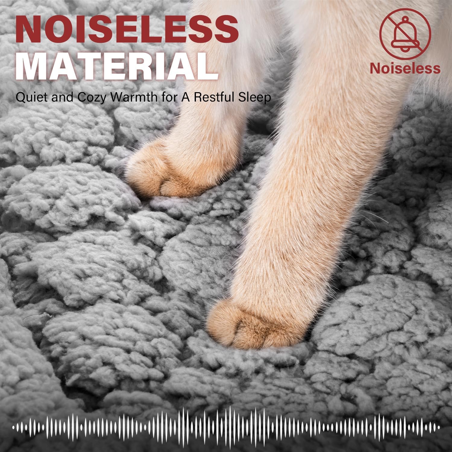 Mora Pets Self Warming Cat Bed Self Heating Pet Pad with Bolster and Foam Washable Removable Cover Non Slip Thermal Sherpa Fabric Pet Mat Grey 20 Inch - Image 4