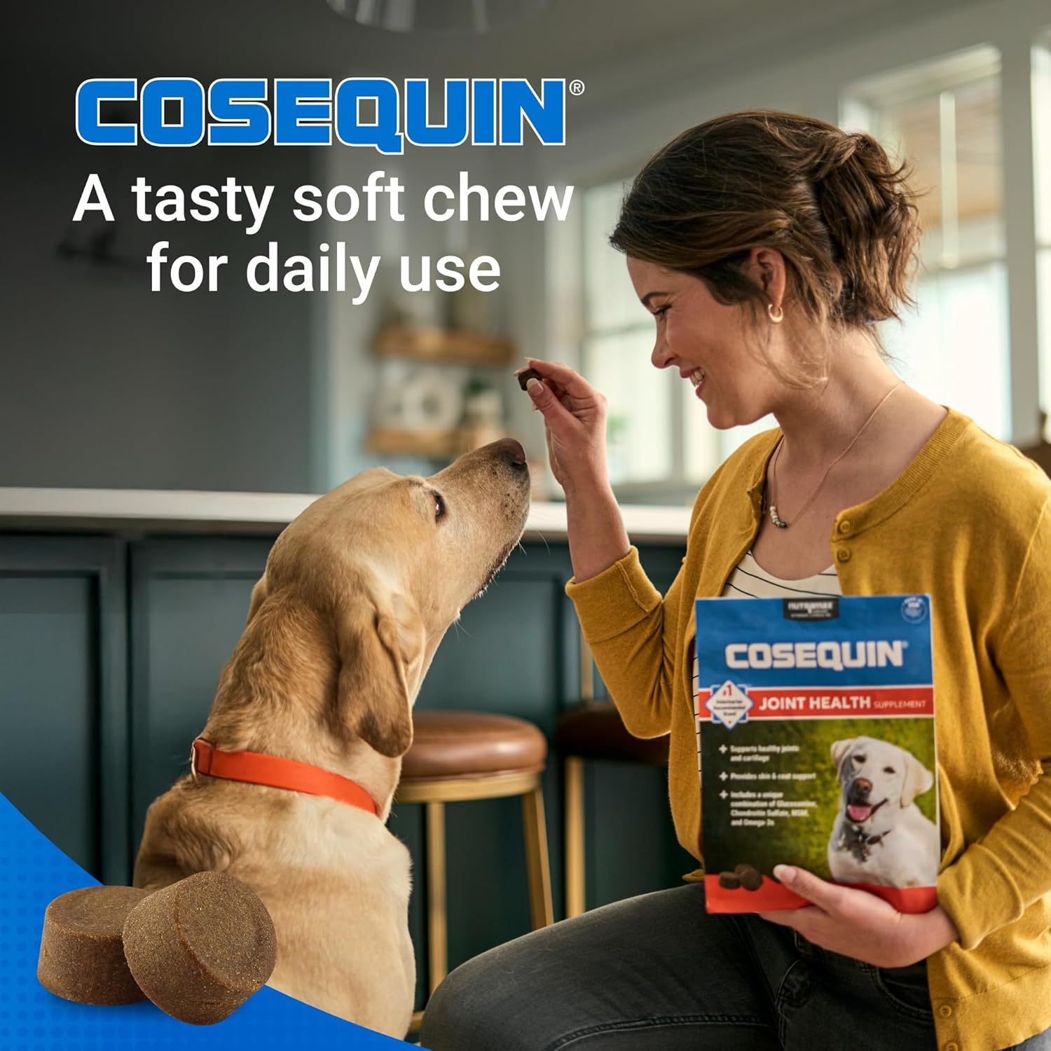 Nutramax Cosequin for Dogs Joint Health Supplement, Contains Glucosamine, Plus Chondroitin, MSM and Omega-3s, Supports Joint and Skin and Coat Health, Soft Chews, 120 Count - Image 5