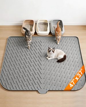 Cat Litter Box Mat, 47″ x 37&...