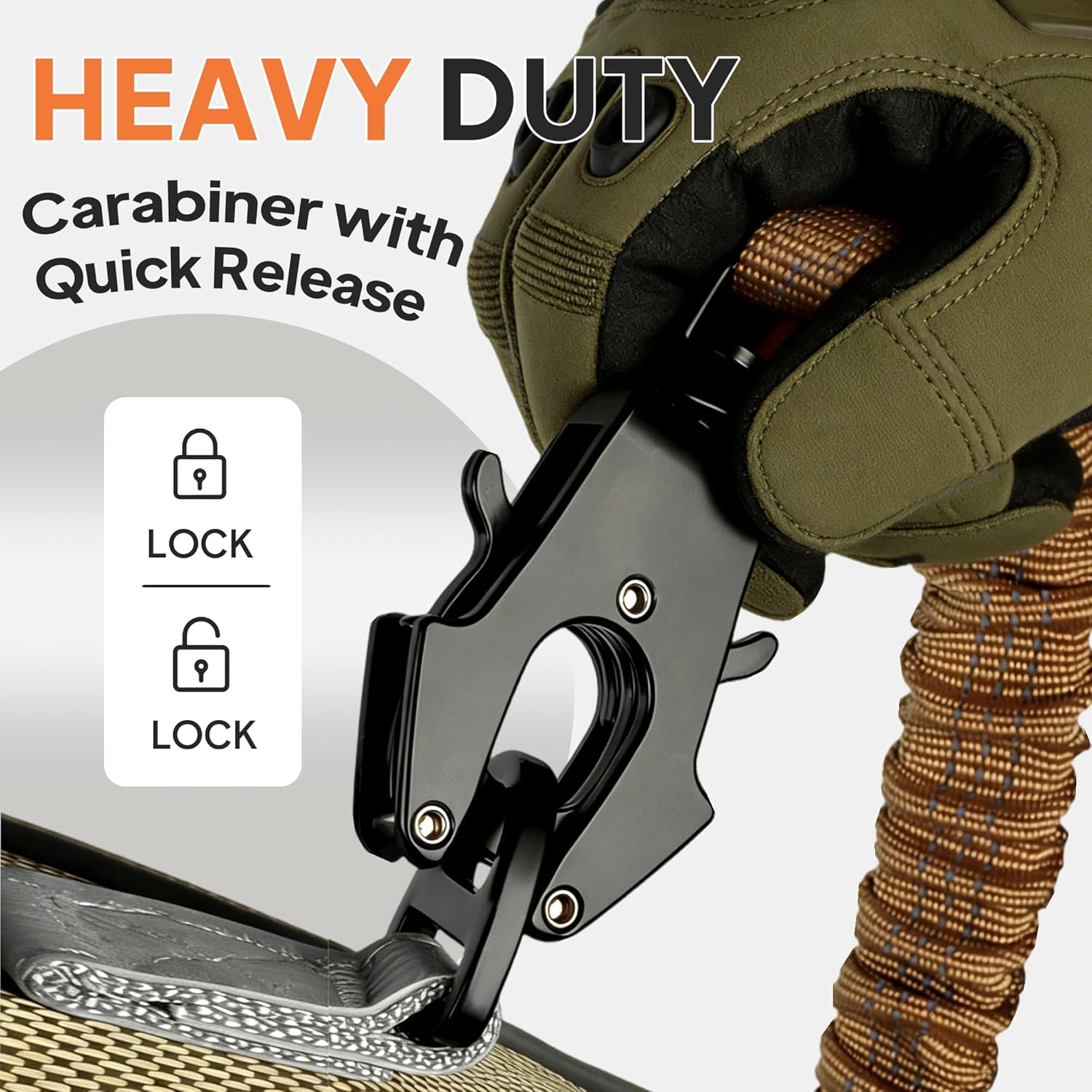 Twoear Heavy Duty Dog Leash for Large Dogs that Pull, 4-7FT Shock Absorbing Bungee Leash with Traffic Handle, Metal Frog Clip, Car Seatbelt, Reflective Tactical Leashes for Medium to Large Breeds - Image 5