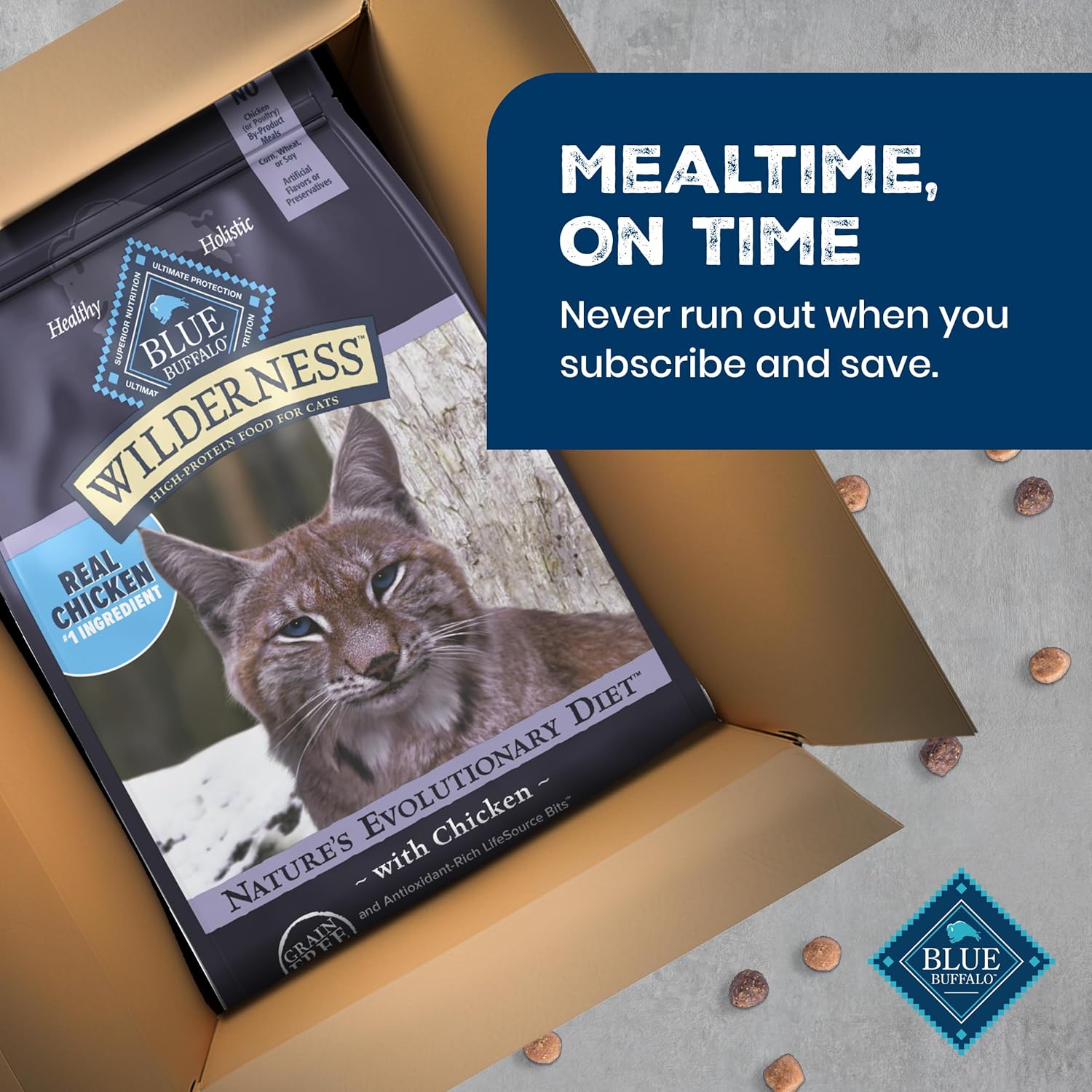 Blue Buffalo Wilderness with Chicken Natural High-Protein Grain-Free Dry Food for Adult Cats, Real Chicken First, Antioxidant-Rich LifeSource Bits Support Immunity, Promotes Strong Muscles, 6 lbs. - Image 9