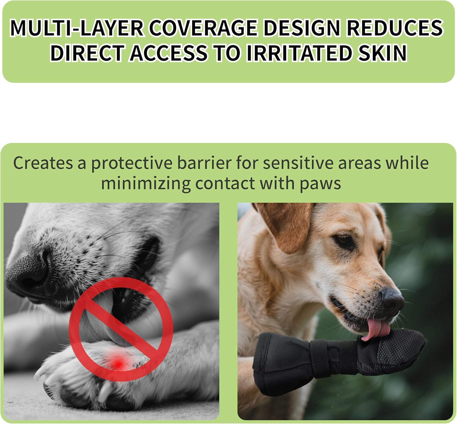 Dog Paw Wound Recovery Boot, Lick-Proof Protection, Non-Slip Pet Shoe with Self-Adhesive Strap, Soft Protector for Medium to Large Dogs, 2PCS (L) - Image 3