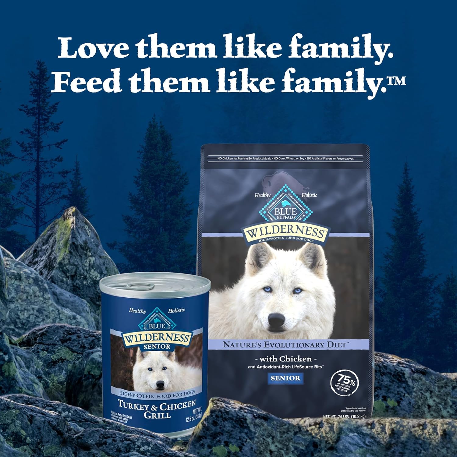 Blue Buffalo Wilderness Rocky Mountain Red Meat Senior Wet Dog Food, 25g Protein, Chicken-Free Recipe Made with Natural Ingredients, High-Protein & Grain-Free, 12.5-oz. Cans (12 Count) - Image 9