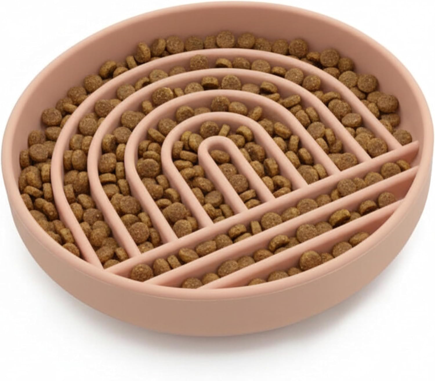 Should We Go? Slow Feeder Dog Bowls - Medium Size Silicone Slow Eating Dog Bowl for Puppies & Dogs with Suction Cup -Dishwasher-Safe, Lick Mat Design, Reduces Gulping,for All Breeds,7.5”x1.5”- Blush