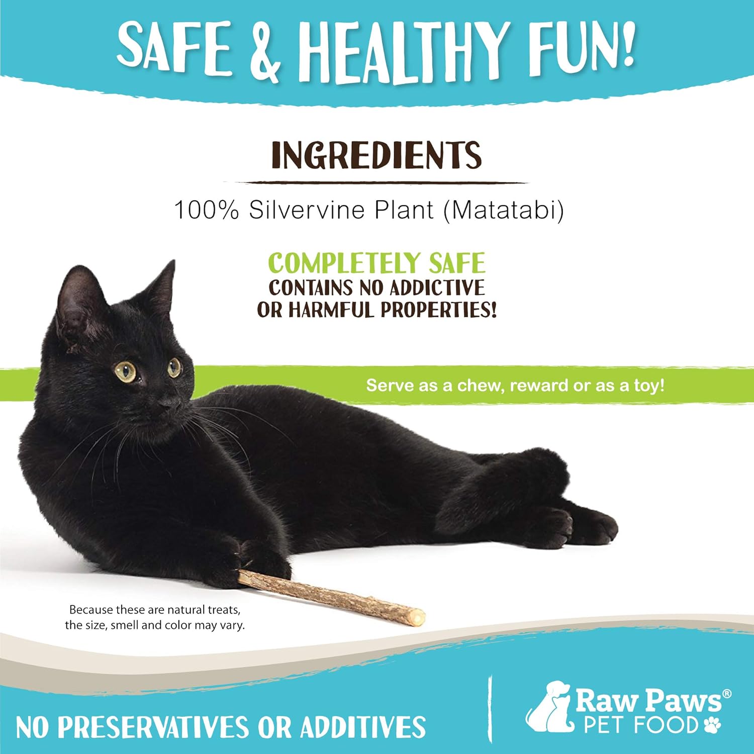 Raw Paws Silvervine Sticks for Cats (30 Pack) - Silvervine Cat Toy for Indoor Cats - Catnip Sticks - Silver Vine Cat Chew Stick - Image 4