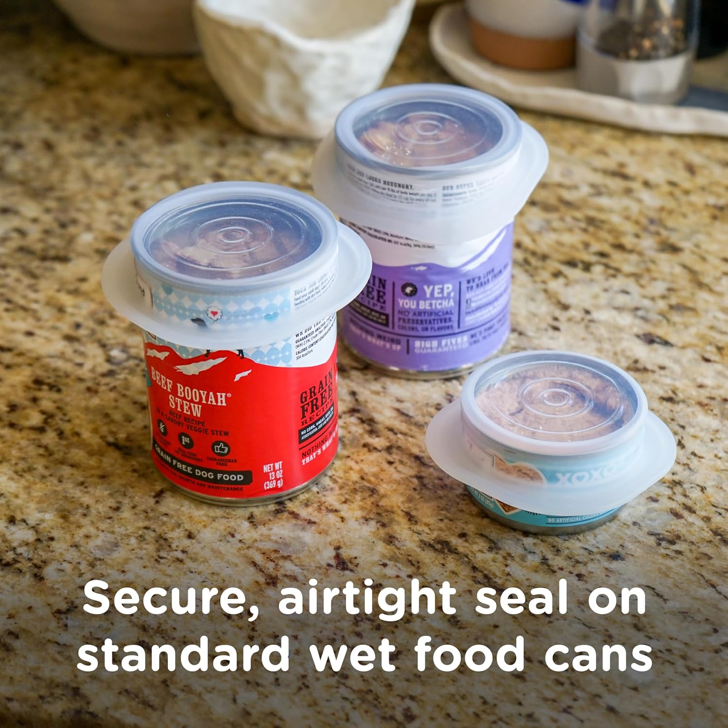 Stasher Pet Reusable Food Storage Puppy Essentials Kit, 4-Cup Dog Travel Bag, Treat Bags & Dog Food Can Lids, Airtight Seal, Food Grade Silicone, Freezer & Dishwasher Safe, Dog Gift - Image 5