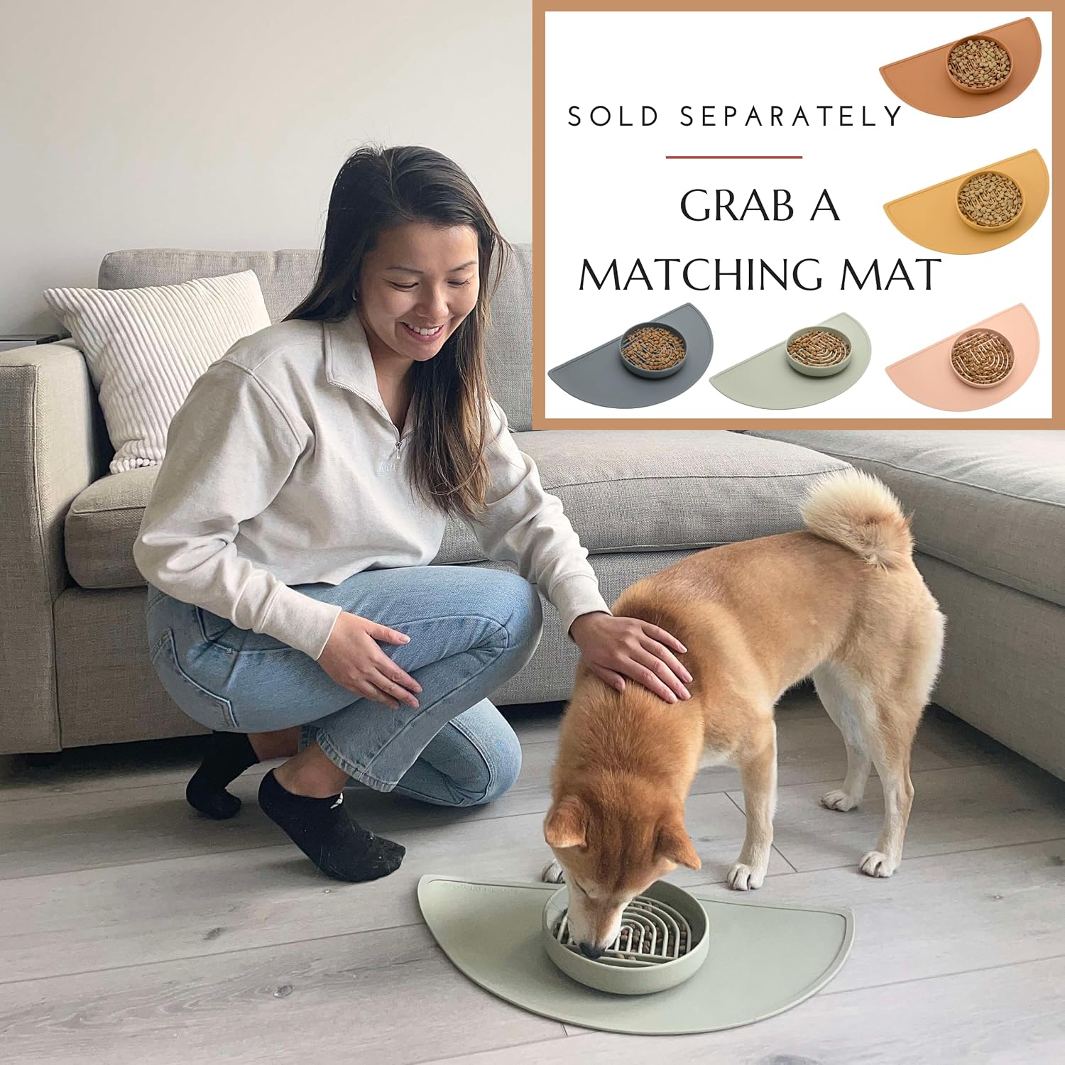 Should We Go? Slow Feeder Dog Bowls - Medium Size Silicone Slow Eating Dog Bowl for Puppies & Dogs with Suction Cup -Dishwasher-Safe, Lick Mat Design, Reduces Gulping,for All Breeds,7.5”x1.5”- Sage - Image 8