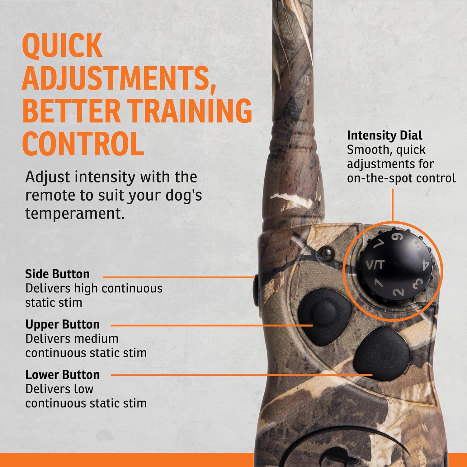 SportDOG WetlandHunter 425X Remote Trainer - Reliable Off-Leash Control - Rechargeable - Waterproof DryTek Technology - Adjustable Training Collar - Camouflage - 500-Yard Range, 1 Collar - Image 4