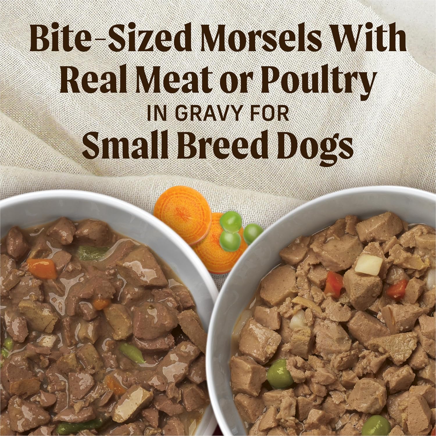 Merrick Lil’ Plates Grain Free Dinner Duos Soft Natural Wet Small Dog Food Variety Pack, Beef and Chicken - (Pack of 12) 3.5 lb. Tubs - Image 3