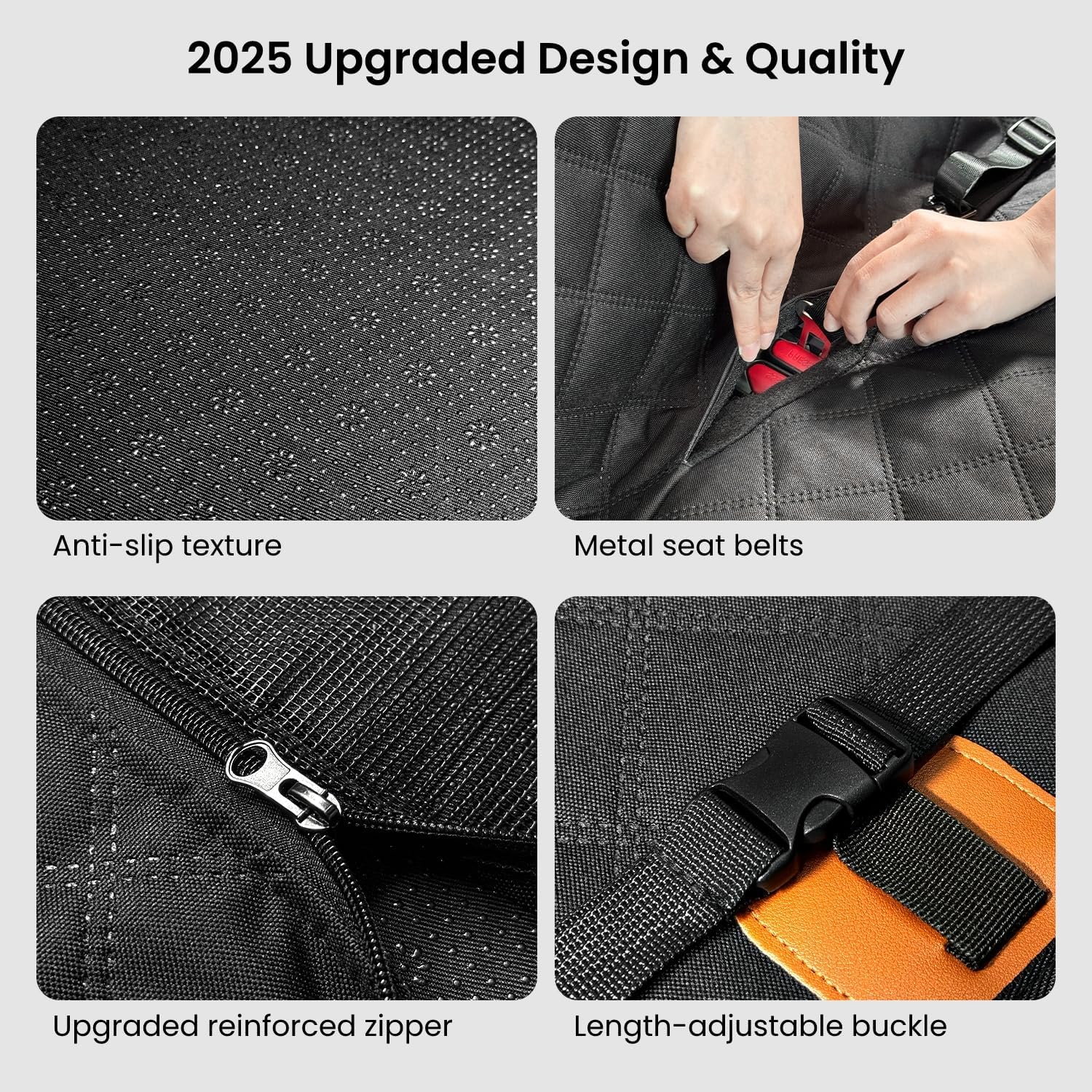 REEVAA Dog Truck Seat Cover for Back Seat, Hard Bottom Dog Hammock for Car, Pet Bed Extender for 2-4 Large Dogs, Waterproof Seat Protector, Universal XL Size Fits for Crew Cab Truck/SUV, Black - Image 8