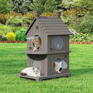 Outdoor Cat House Weatherproof, Dur...