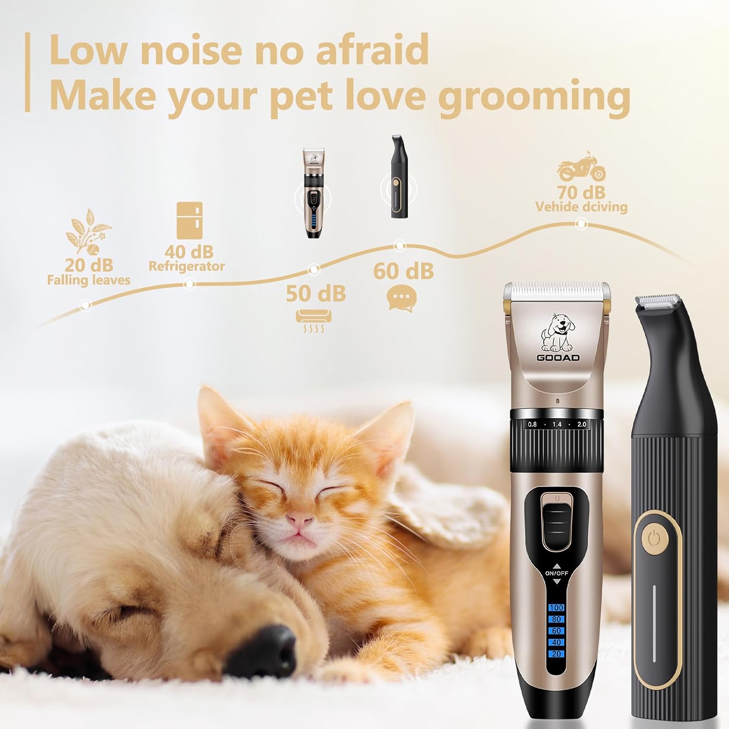 Dog Clippers Grooming Kit and Paw Trimmer for Heavy Thick Hair&Coats | 3-in-1 Clipper+Paw Trimmer+Nail Grinder, - Image 3