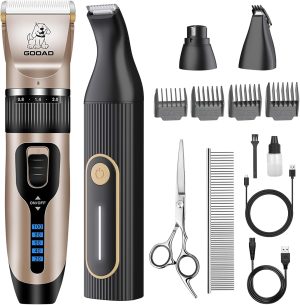 Dog Clippers Grooming Kit and Paw T...