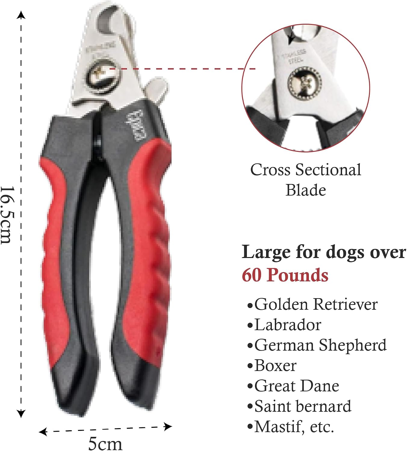 Epica Dog and Cat Nail Clippers, Claw Trimmer, Safety Guard, Easy & Safe | Rubber, Stainless Steel, Rubber Coated Handles for a Secure Grip, Gentle on Pets - Image 2