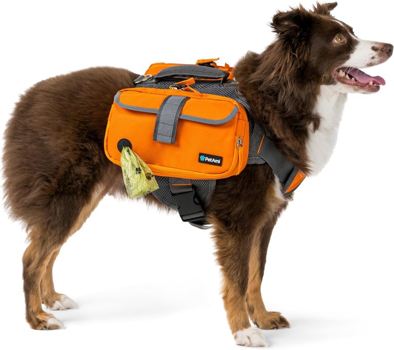 PetAmi Dog Backpack for Medium & Large Dogs, Saddle Bag for Dogs to Wear for Hiking, Pet Backpack Harness Dog Pack with Reflective Side Pockets for Walking Running