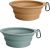 PetBonus 2-Pack Large Silicone Collapsible Dog Bowls, 34oz/1000ml BPA Free Portable Foldable Travel Bowl for Pet Cat, Food Water Feeding Dish for Camping with 2 Carabiners (Turquoise, Tan)