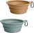 PetBonus 2-Pack Silicone Collapsible Dog Bowls, BPA Free Dishwasher Safe, Portable Foldable Expandable Travel Bowl, Food Water Feeding Cup Dish for Dogs Cats with 2 Carabiners (Turquoise, Tan)