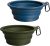 PetBonus 2-Pack Silicone Collapsible Dog Bowls, BPA Free Dishwasher Safe, Portable Foldable Expandable Travel Bowl, Food Water Feeding Cup Dish for Dogs Cats with 2 Carabiners (Army Green, Navy Blue)